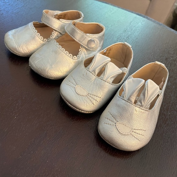 🐰Easter shoes!🐰 Elephantito Leather Silver Bunny Mary Janes 3 - Picture 5 of 6